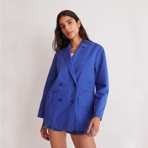 NWT Madewell Crossover Blazer (Re)generative Chino Bluestone